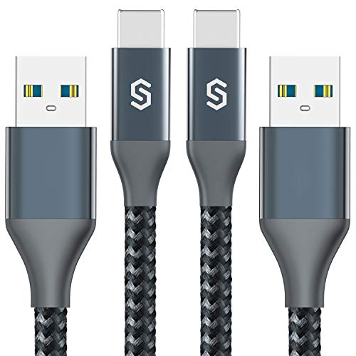 Product Cover USB Type C Cable, Syncwire [2 Pack, 3.3Ft] USB 3.0 Fast Charging & Sync Nylon Braided USB A to USB-C Charger Cord for Samsung Galaxy S10/S9/S8 Plus/Note 9/8, Nintendo Switch, LG V30, V20, G6, G5