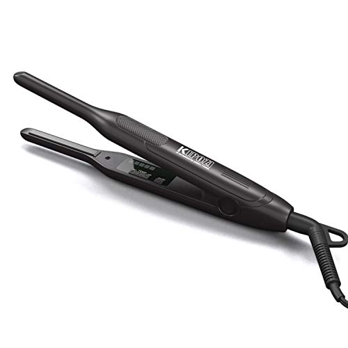Product Cover KIPOZI Pencil Flat Iron, Small Flat Iron for Short Hair and Pixie Cut, 3/10 Inch Titanium Beard Hair Straightener with Variable Temperature, Dual Voltage