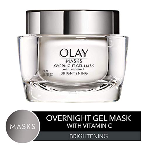 Product Cover Face Mask Gel by Olay Masks, Overnight Facial Moisturizer with Vitamin C and Hyaluronic Acid for Brighter Skin, 1.7 Fl Ounce