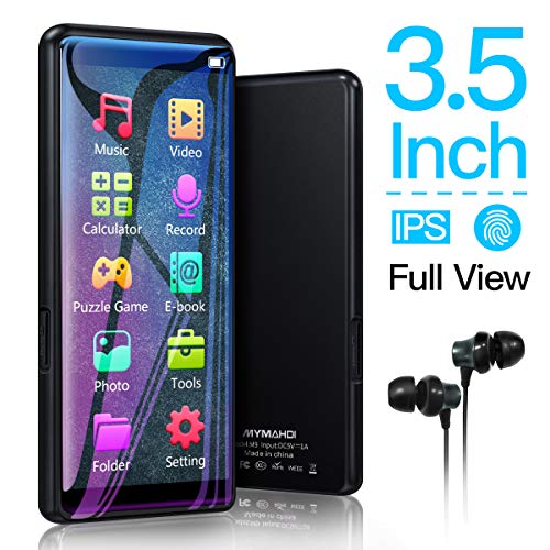 Product Cover MYMAHDI MP3 Player, High Resolution and Full Touch Screen, HiFi Lossless Sound Player with FM Radio, Voice Recorder, 8GB Supports up to 128GB，Black