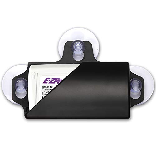 Product Cover EZ Pass Holder. Black Toll Pass Holder Super Strong Holder with Suction Cups Holds Tightly to Your Car Windshield
