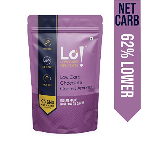 Product Cover Lo! Low Carb Delights Foods Sugarfree Chocolate Coated Almonds, Keto Friendly Desserts, Healthy Snacks, 35 g