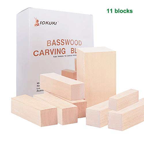 Product Cover Basswood Carving Blocks Kit,11 Pieces Large Wood Whittling Kit, Basswood for Carving Wood Blocks, DIY Carving Unfinished Wood,Soft Wooden Blocks for Whittler Beginners Kids