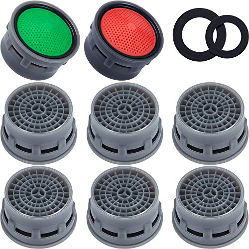Product Cover 40 Pieces Faucet Aerator Flow Restrictor Insert Faucet Aerators Replacement Parts for Bathroom or Kitchen, Red and Green