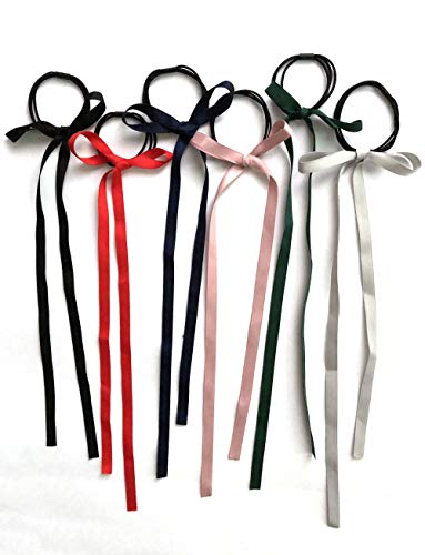 Product Cover 6 Pieces Bow Hair Ties, Long Silk Ribbon Hair Bands