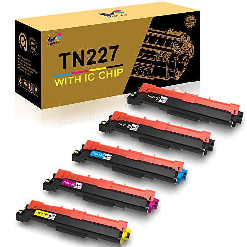 Product Cover ONLYU Compatible Toner Cartridge Replacement for Brother TN227 TN-227 TN227BK TN223 TN 227 for HL-L3230CDW HL-L3210CW HL-L3270CDW HL-L3290CDW MFC-L3750CDW MFC-L3710CW MFC-L3770CDW (5 Pack)