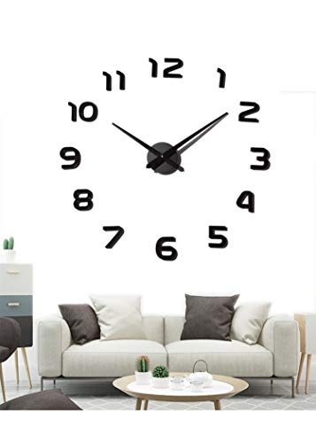 Product Cover EONPOW Large Modern 3D Frameless DIY Wall Clock Mute Mirror Stickers Decoration for Living Room Bedroom