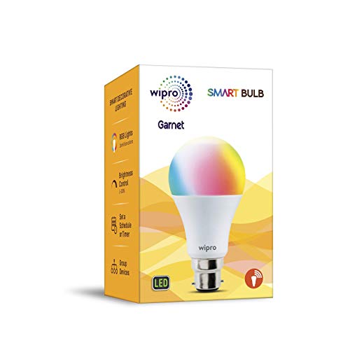 Product Cover Wipro WiFi Enabled Smart LED Bulb B22 12-Watt (16 Million Colors + Warm White/Neutral White/White) (Compatible with Amazon Alexa and Google Assistant)