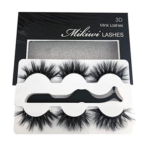 Product Cover Mikiwi Real Mink lashes, 3D Mink Lashes, 5D Mink Lashes, Fluffy Long Mink Eyelashes, Dramatic Lashes, Luxury Makeup, Valentine's Day Gifts eyelashes (3pairs-a)