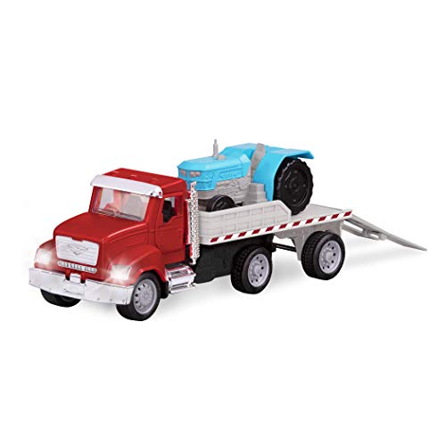 Product Cover Driven by Battat - Micro Flatbed Truck - Toy Truck with Trailer & Miniature Toy Tractor For Kids Aged 3+ (2Pc)