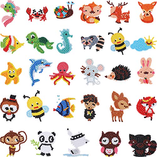 Product Cover 29 Pieces Diamond Painting Kids 5D Diamond Stickers DIY Diamond Painting Kits Animal Painting with Diamonds for Adult Beginners
