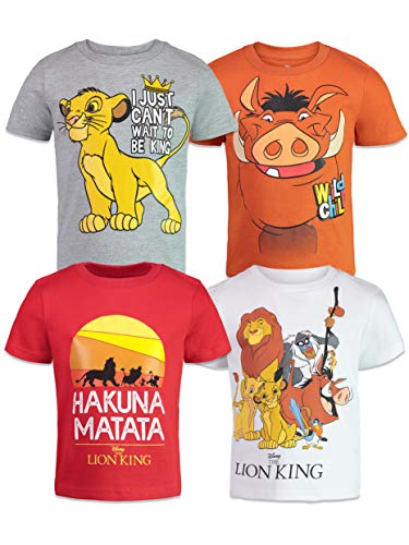 Product Cover Disney Lion King Toddler Boys 4 Pack T-Shirts Simba Timon Pumbaa Zazu Nala 2T