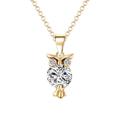 Product Cover andy cool 1Pc Owl Fashion Elegant Necklace Pendant Crystal Rhinestone Woman Chain Necklace Silver