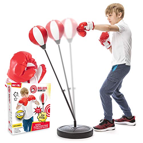 Product Cover whoobli Punching Bag for Kids Incl Boxing Gloves | 3-8 Years Old Adjustable Kids Punching Bag with Stand | Boxing Bag Set Toy for Boys & Girls