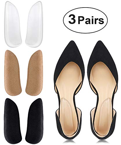 Product Cover SQHT Orthotics Medial & Lateral Heel Wedge Silicone Insoles for Supination and Pronation, Corrective Adhesive Gel Shoe Inserts for Bow Legs, Foot Alignment, Knock Knee Pain (Transparent+Brown+Black)