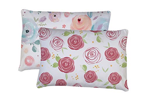 Product Cover Toddler Pillowcase, 2 Pack- Super Soft Material, Toddler Pillowcase 14x19, Flowers
