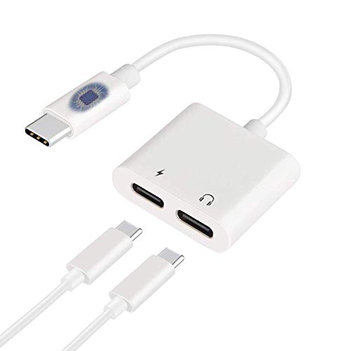 Product Cover USB C Splitter, Twinkk 2 in 1 USB C to Dual USB C Audio&Charging Converter Adapter and USB C Headphone Jack Audio Dongle Compatible with Google Pixel 3/3 XL/2/2 XL, Essential Phone and More (White)
