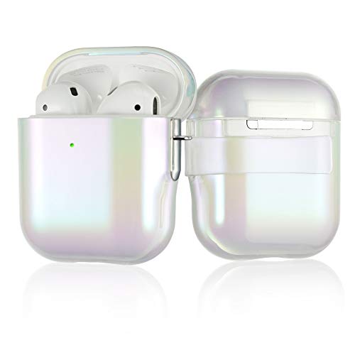 Product Cover AirPods Case 6 in 1 Airpods Accessories Kits White Hard Stylish Protective Cover for Apple AirPods 1st/2nd (Front LED Visible) with Belt Clip, Carabiner/Strap/Earhooks/Watch Band Holder by KINGXBAR
