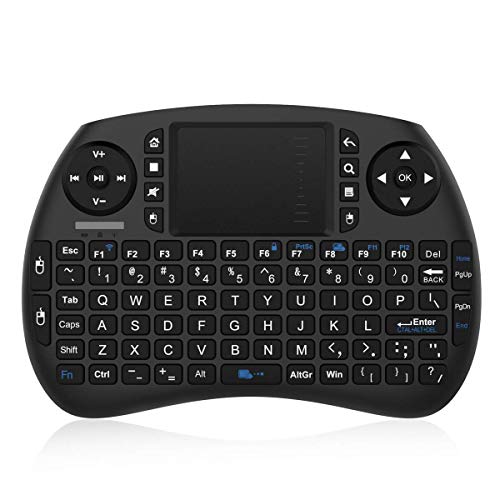 Product Cover Wireless Mini Keyboard with Touchpad Mouse (92 Keys English Layout QWERTY) / Ergonomic Design/Rechargeable Li-ion Battery for Smart TV, Android Box/Mini PC etc.
