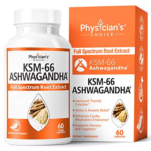 Product Cover KSM-66 Ashwagandha Root Powder Extract, High Potency 5% Withanolides, 1000mg of Clinically Studied KSM66 & Black Pepper, Adrenal Support, Anxiety Relief, Thyroid Support - Vegan, Non-GMO, 60 Capsules