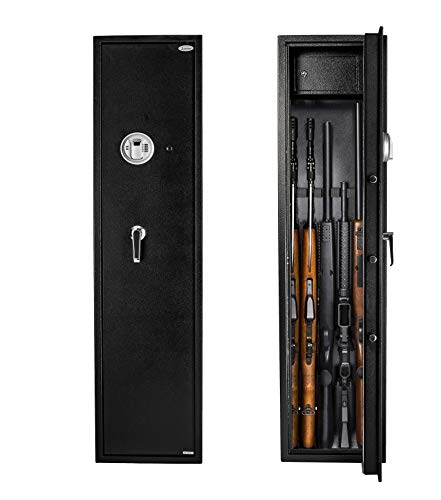 Product Cover Rifle Safe Gun Safe Quick Access 5-Gun Shotgun Cabinet (Biometric/Digital) (Large Gun Safe-Biometric)