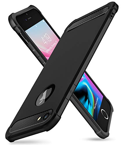 Product Cover iPhone 6S/6 Case with Card Holder and [ Screen Protector Tempered Glass x2Pcs] SUPBEC Protective Ultra-Thin-Slim Cover with Silicone TPU Shockproof Rubber Wallet Case for iPhone6 / iPhone6S-Black