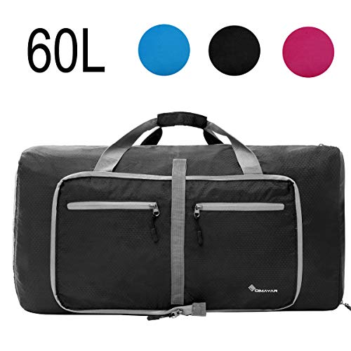 Product Cover Dimayar 60L Packable Travel Duffle Bag,Unisex Foldable Duffel Bag Large Lightweight Travel Bag Black