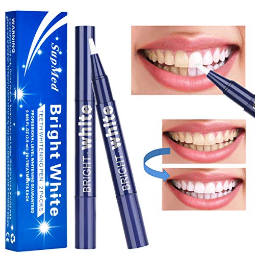 Product Cover SupMed Teeth Whitening Pen (2 Pack), Safe Carbamide Peroxide Gel, 20+ Uses, No Sensitivity, Travel-Friendly, Easy to Use, Recommend to Use for 2-3 Time Per Day
