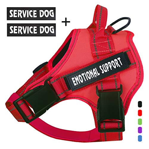 Product Cover voopet Service Dog Harness, No-Pull Emotional Support Pet Vest Harness, Reflective Breathable and Adjustable Pet Halters for Small Medium & Large Dogs (with 4 PCS Dog Velcro Patches)