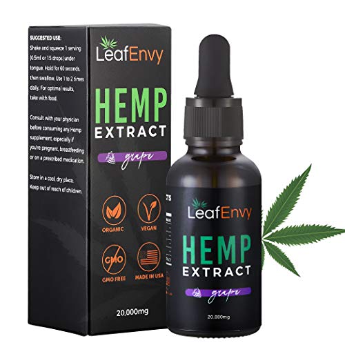 Product Cover Premium Flavored Hemp Oil Extract - Quality Hemp Oil to Deliver Relief - Helps Relieve Pain & Stress, Enhances Sleep, Alleviates Anxiety - Hemp Oil, Grape