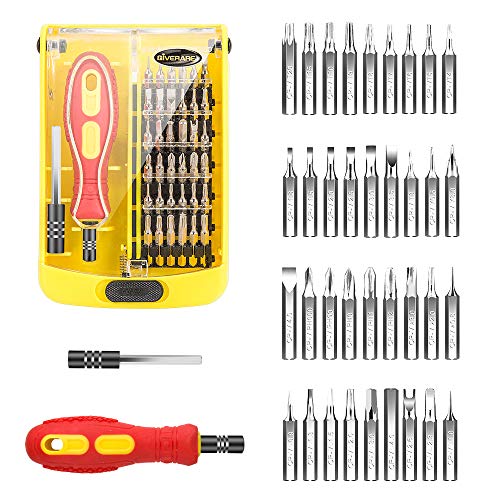 Product Cover Precision Screwdriver Set with case, GIVERARE 38 in 1 Professional Magnetic Screwdriver Kit,Multi-function Repair Tool Kit with Extension Bar for iPhone, ipad, Android, Laptop, PC etc