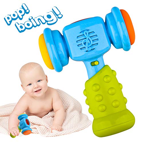 Product Cover SUGOO Toy for 1-3 Year Old Kids Boys, Shaking Music Hammer Toy Age 1-2 Girls Boys Birthday Gift for 2-3 Year Old Boy Baby Girl Gift Age 1 2 3 Toddler Blue Rattle