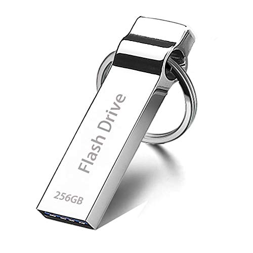 Product Cover 256GB USB Drive, Coousyu USB Memory Stick Waterproof Storage Thumb Drive with Keychain - Silver