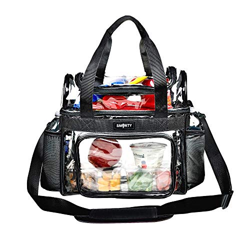 Product Cover Heavy Duty Clear Lunch Tote Stadium Bag Arena Approved Crossbody Diaper Travel Makeup Cosmetic Bag for NFL Football NCAA Basketball PGA NASCAR Concerts Correctional Officers (Black, 12 x 6 x 12)