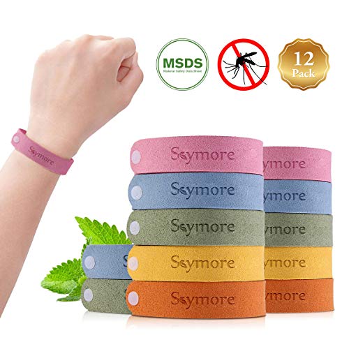 Product Cover Skymore 12 pcs Natural Citronella Bracelet kit,Deet-Free Waterproof Travel Bracelet Non-Toxic Safe Wristband for Kids, Adults & Pets Indoor and Outdoor