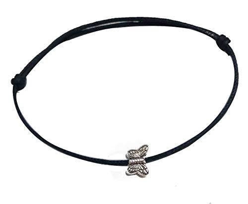 Product Cover Gurjari Adjustable Black Thread Anklet with Oxidised Hanging for Girls