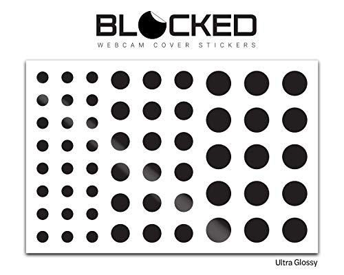 Product Cover BLOCKED Webcam/Camera Vinyl Covers | 57 Low-Tack Reusable Webcam Sticker | 3-Sizes | Black