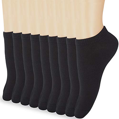 Product Cover Women's Ankle Socks - Low Cut Socks No Show Cotton Athletic Black Socks 9 Pairs