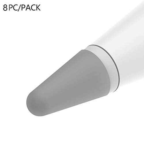 Product Cover BLEAKTEIR Apple Pencil Nibs Writing Cover for Apple Pencil Protector Silicone Cover for Drawing Noiseless Compatible with IPencil 1&2 (Grey)