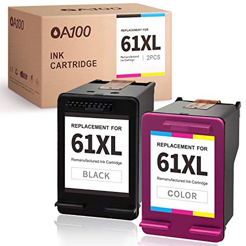 Product Cover OA100 Remanufactured Ink Cartridge Replacement for HP 61 61XL 61 XL for Envy 5530 4500 4502 5535 OfficeJet 4630 4635 4632 DeskJet 2540 2541 2542 1010 3050A 3510 1510 1050 (1 Black, 1 Tri-Color)