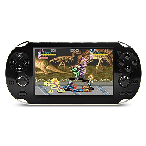 Product Cover CZT 4.3 inch 8GB Double Joystick Handheld Game Console Build in 1200 Games Video Game Console Support Arcade/neogeo/CPS/FC/SFC/GB/GBC/GBA/SMC/SMD/SEGA Games MP4 Player (Black)