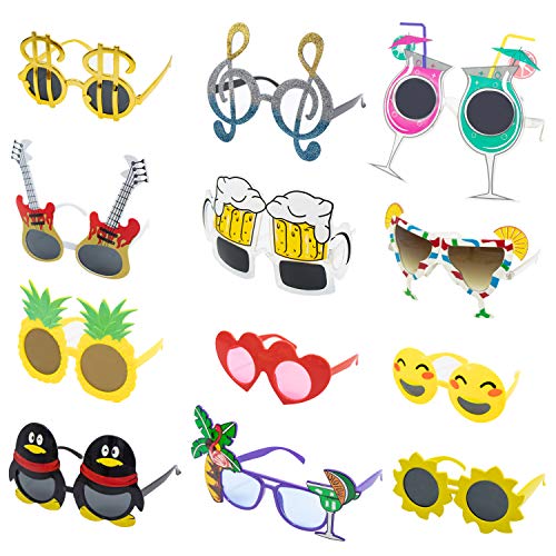 Product Cover Upper Midland Products 12 PK Party Glasses Crazy Fun Funny Sunglasses Novelty Photobooth Props Accessories