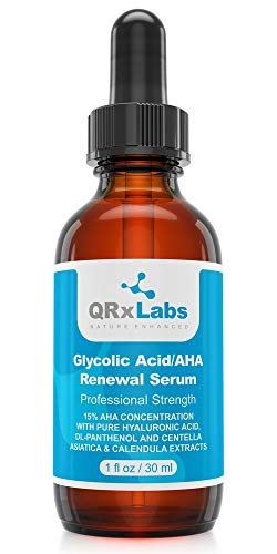 Product Cover Glycolic Acid/AHA 15% Renewal Serum - Intensive Brightening, Smoothing, Exfoliating Serum for Night or Day - Fine Lines and Wrinkles Treatment - 1 fl oz bottle