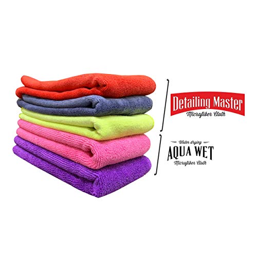 Product Cover Wavex MF5 Microfiber Cloths for Car Detailing and Washing 40X40CM (3 Detailing Towels 350GSM, 2 Water Drying Towels 340GSM)