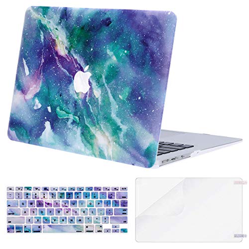 Product Cover MOSISO MacBook Air 13 inch Case (A1369 & A1466, Older Version 2010-2017 Release), Plastic Pattern Hard Case&Keyboard Cover&Screen Protector Only Compatible with MacBook Air 13, Galaxy Marble