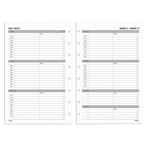 Product Cover TUL Discbound Weekly Refill Pages, Junior Size, January to December 2020