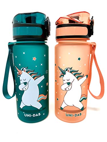 Product Cover Cliffside Global Kids Water Bottle - 12oz - Leak Proof - Fast or Slow Flow - Single Action Lid - Non-Toxic & BPA Free - Eco-Friendly & Durable TRITAN Material - Reusable - Unicorn Approved