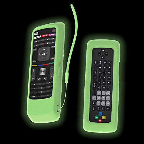 Product Cover SIKAI Remote Case Compatible with VIZIO XRT302 QWERTY Keyboard Remote Skin-Friendly Shockproof Silicone Cover for VIZIO XRT302 Smart TV Remote Washable Anti-Lost with Hand Loop (Glow in Dark-Green)