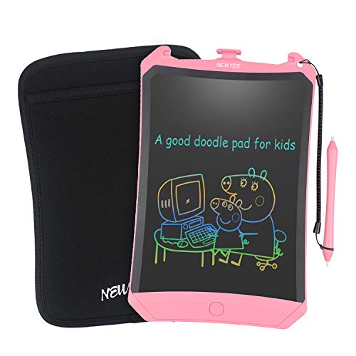 Product Cover NEWYES Colorful Robot Pad 8.5 Inch LCD Writing Tablet with Lock Function Electronic Doodle Pads Drawing Board with Case and Lanyard Gifts for Kids Pink