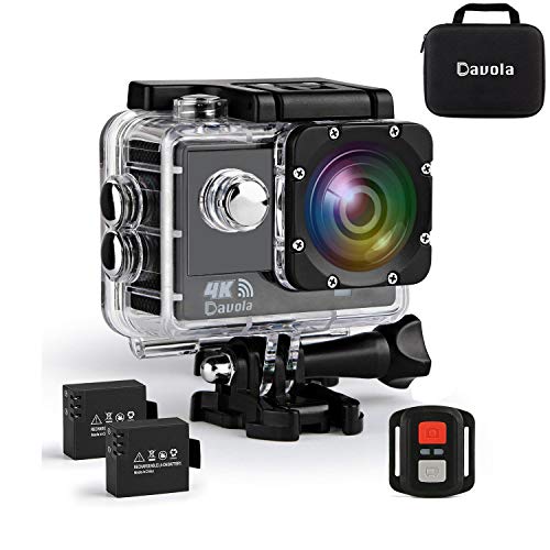 Product Cover Action Camera 4K, Waterproof Camera, Underwater Camera WiFi Ultra HD 16mp 170 Degrees Wide Angle Sports Camera with Remote Control 2 Batteries and Mounting Accessories Kit